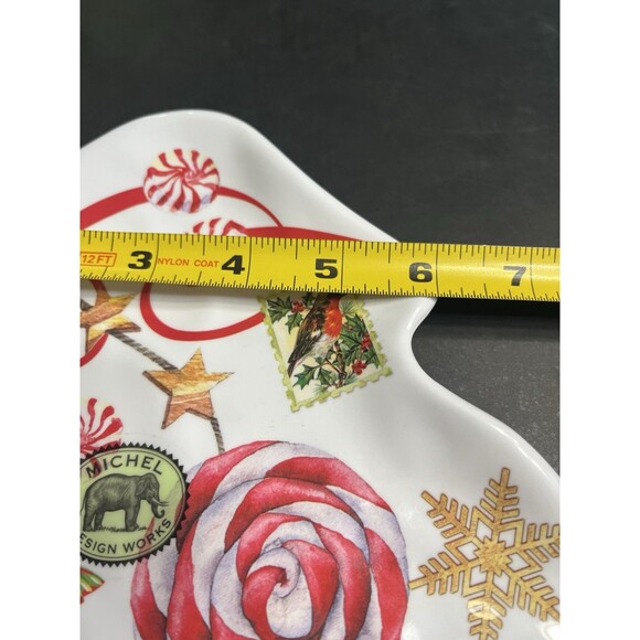 Michel Design Works Christmas Peppermint Tree Shaped Melamine Serveware Plate - Picture 10 of 14